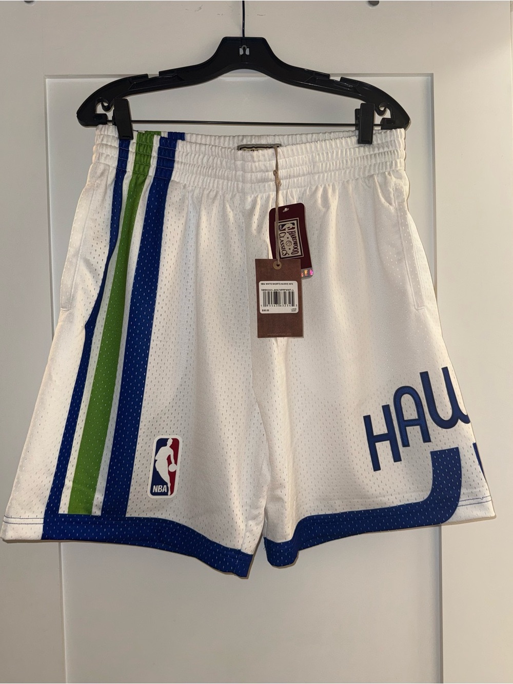 Mitchell & Ness White Swingman Shorts Atlanta Hawks 1970 71 White Team Shorts